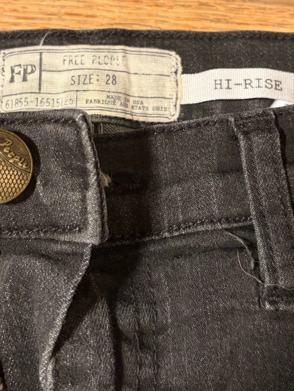 Free People Black Hi Rise Skinny Jeans Size 28 Stretch Denim FP Basics